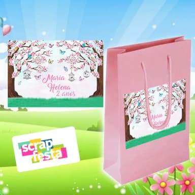 Sacolinha Papel Personalizada Jardim Encantado Borboleta