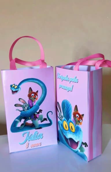 Sacolinhas Personalizada Zootopia Lembrancinhas Para Aniversário