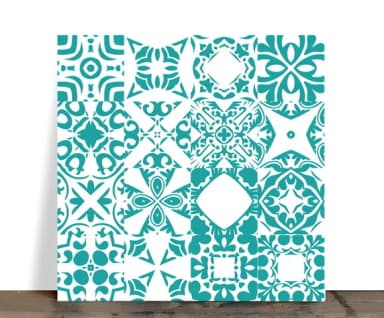 Azulejo Decorativo Mosaico Mandalas Turquesa 15x15 Cerâmica