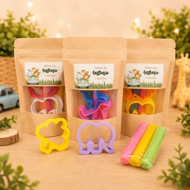 40 Unidades Kit Massinha Zip Lock - Safári - Trabalhamos com qualquer tema - Informar tema no chat