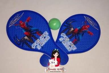 Raquetes de Ping Pong Tema Homem Aranha Azul