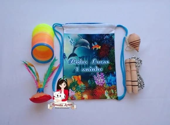 Mochila Boa Infância Tema Fundo do Mar
