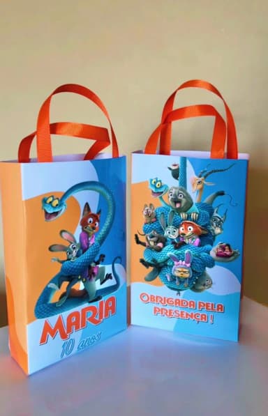 Sacolinhas Personalizada Zootopia 2 Para Lembrancinhas