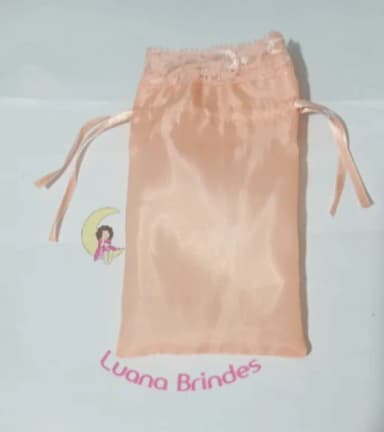 Saquinho Organza C/renda e Fita 10x13 Pacote C/20 Unidades