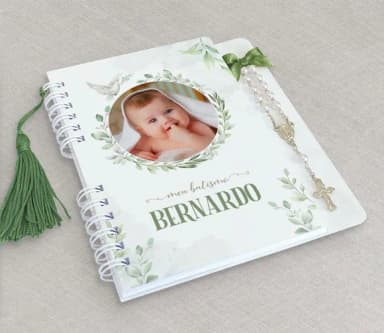 Livro Orações Capa Dura com Fotos Mini Terço Franja Tassel