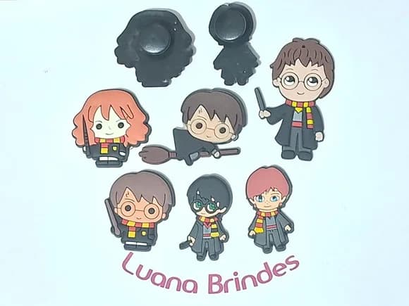 Pins de Crocs Harry Potter Emborrachado Pacote com 6 Unidade