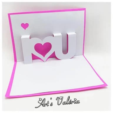 Cartão Kirigami I Love You