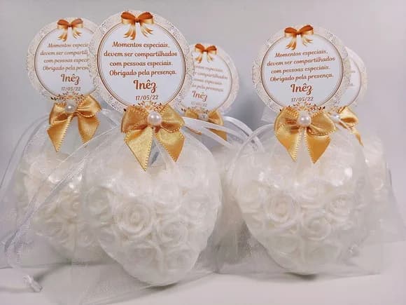 Lembrancinha Aniversário 80 Anos: Sabonete Coração Provence