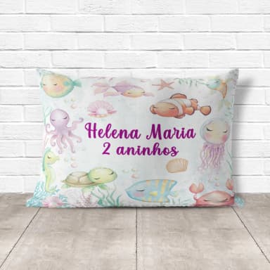 Almofada Personalizada lembrancinhas Fundo do Mar