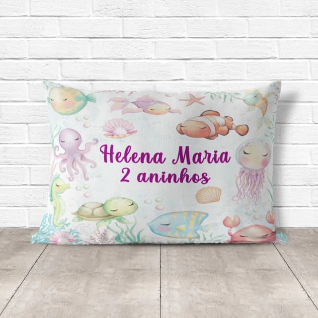 Almofada Personalizada lembrancinhas Fundo do Mar