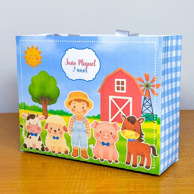 PEGUE E MONTE - Sacolinhas Personalizadas FAZENDINHA MENINO - Decoração de Festa | Lembrancinhas | Aniversário | Personalizados