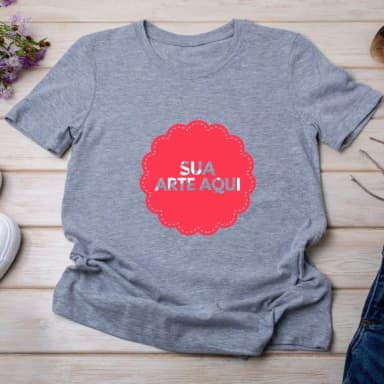 Camiseta Cinza Mescla Personalizada ? Unissex e Babylook