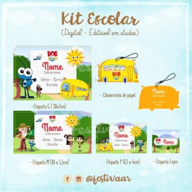 60 Etiquetas Escolares Personalizadas Prova D'agua