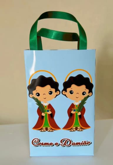Sacolinhas Personalizadas Cosme e Damião Lembrancinhas