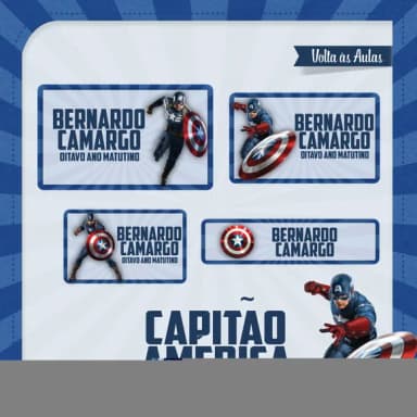 60 Etiquetas Capitao America