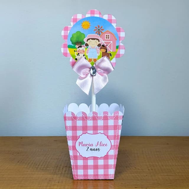 PEGUE E MONTE - Centro de Mesa FAZENDINHA MENINA - Decoração de Festa | Lembrancinhas | Aniversário | Personalizados