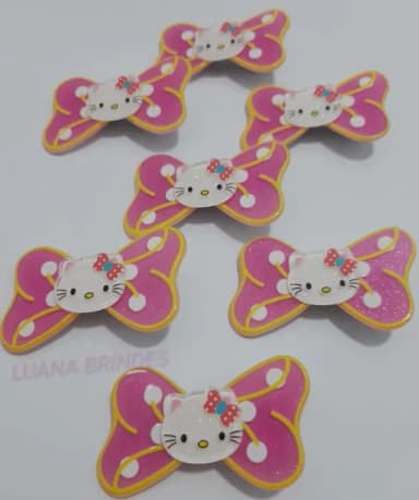 Presilha bico de pato da Hello Kitty p/ cabelo - pct c/1 par