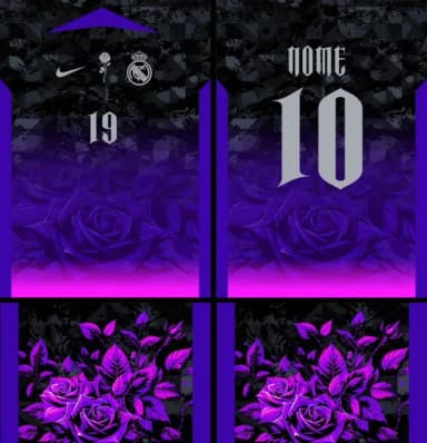 Arte Vetor Camisa Real Madrid Concept Rosas 2025