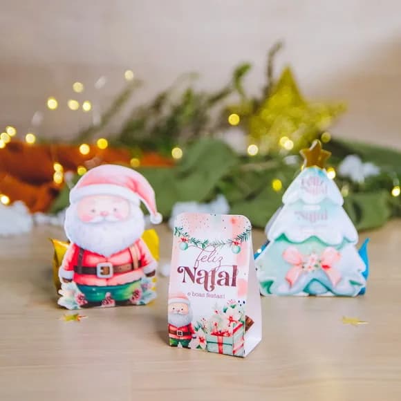 Embalagem para Bombom Natal - Enviado Desmontado
