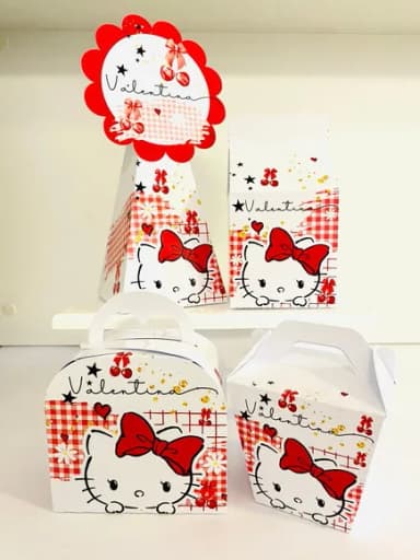 Kit 60 Lembrancinhas Hello Kitty Vermelha