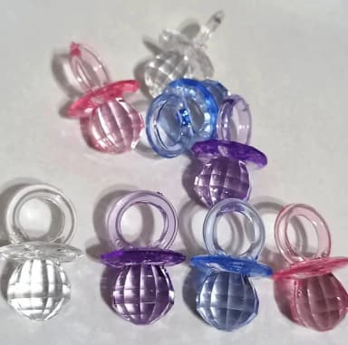 Pingente Chupetinha Colorida Facetada 3cm - 10 Unidade