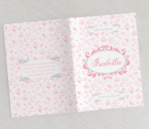 Livrinho De Orações Personalizado Toile Jouy