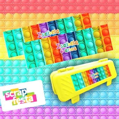 Estojo Escolar Personalizado Festa Pop It