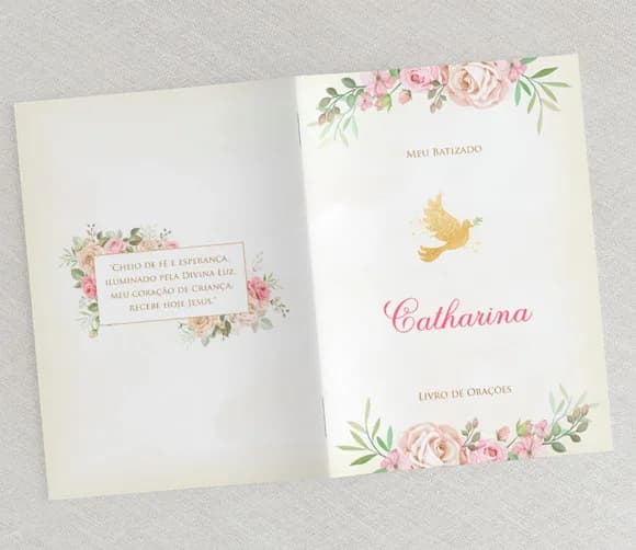 Livrinho De Orações Floral Delicado - Batizado / Eucaristia