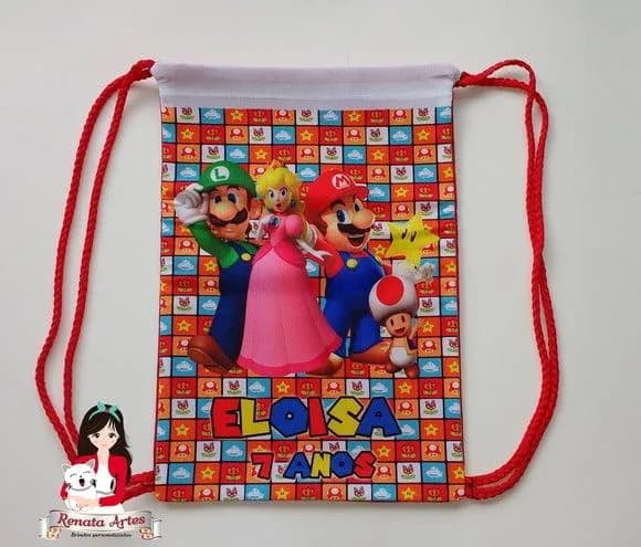 Mochila de Tecido Personalizada Super Mario Bross