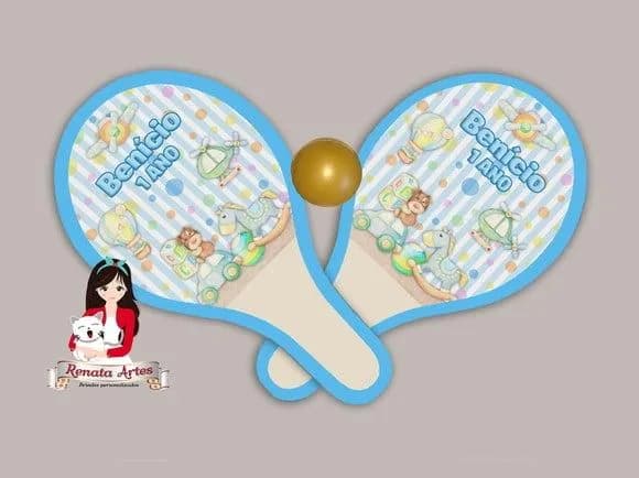 Raquetes de Ping Pong Tema Brinquedos Vintage