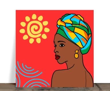 Azulejo Decorativo Afro 15x15 cm com Suporte