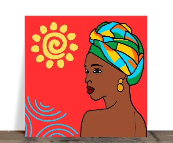 Azulejo Decorativo Afro 15x15 cm com Suporte