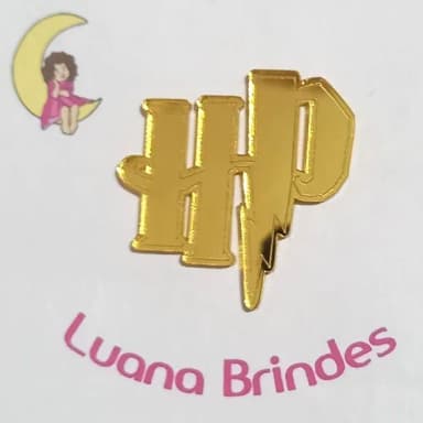 Aplique Hp Harry Potter Acrílico Espelhado 4cm - 4 Unidades