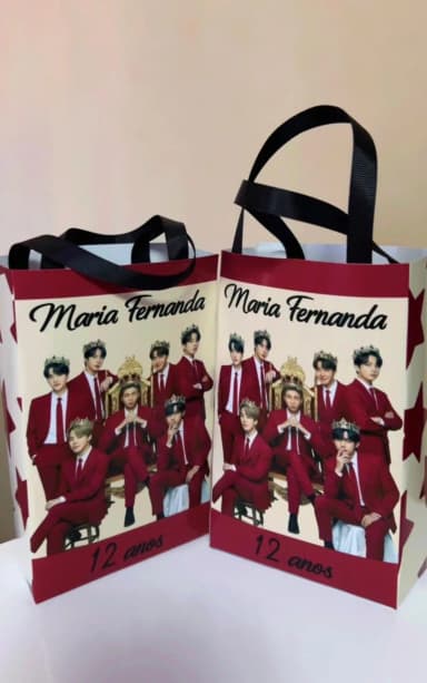 Sacolinhas Personalizada BTS Lembrancinhas Para Aniversário