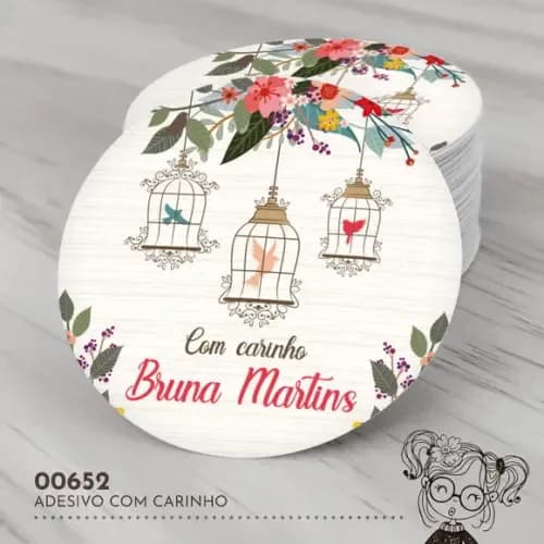 Adesivo Redondo com Carinho - 00652