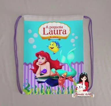 Mochila de Tecido Pequena Sereia