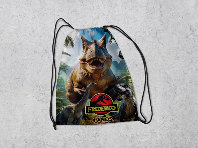 Mochilinha Personalizada para lembrancinhas Dinossuaros