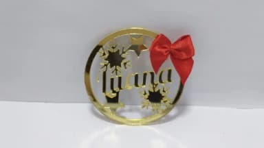 Bolas Natal Personalizada Acrílico Espelhado 6cm 50 Unidade