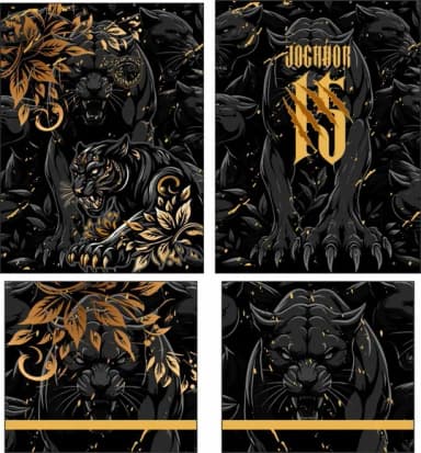 Arte Vetor Camisa Interclasse Pantera Black Dourada Mod-673