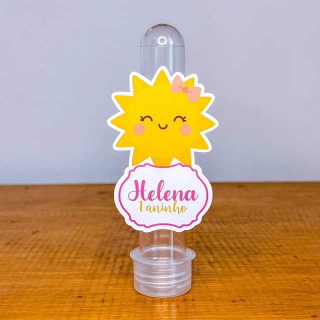 Apliques para Tubetes Personalizados RAIO DE SOL MENINA - Decoração de Festa | Lembrancinhas | Aniversário | Personalizados