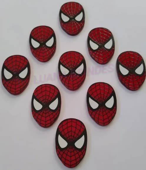 Aplique Homem Aranha de acrílico U.V - pct c/6 unid