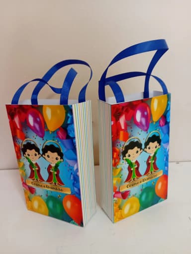 Sacolinhas Personalizadas Cosme e Damião para Lembrancinhas