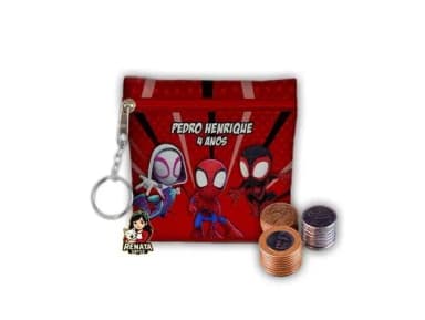 Chaveiro Porta Moedas Personalizado Spidey