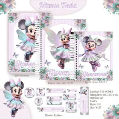 Caderno + Etiquetas + Tag Personalizada + Lápis