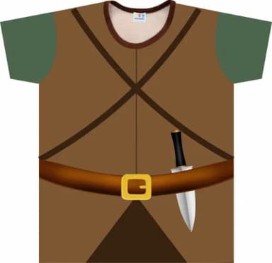 Camiseta infantil de Aventura : Traje de Caçador Explorador Verde e Cinza com Detalhes Estampados