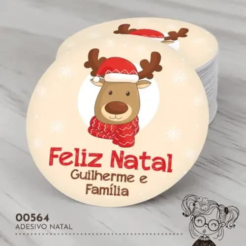 Adesivo Redondo Natal - 00564