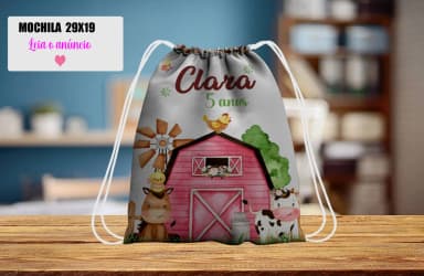 Mochilinha personalizada para lembrancinha Fazendinha