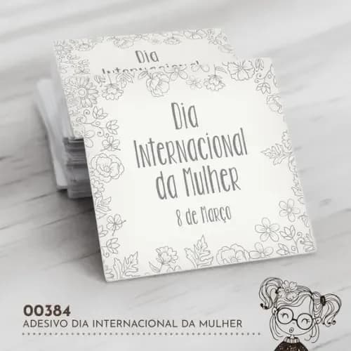 Adesivo Quadrado Dia Internacional Mulher - 00384