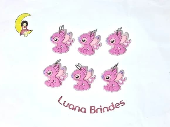 Pingente Mini Angel 2,5cm Emborrachado Pacote com 6 Unidades