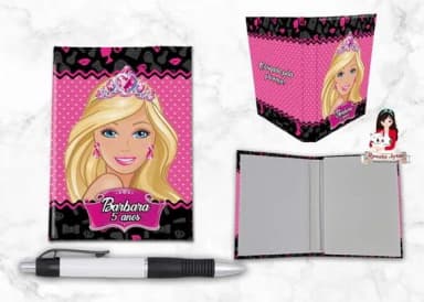 Bloquinho com Caneta Personalizado Barbie Nova